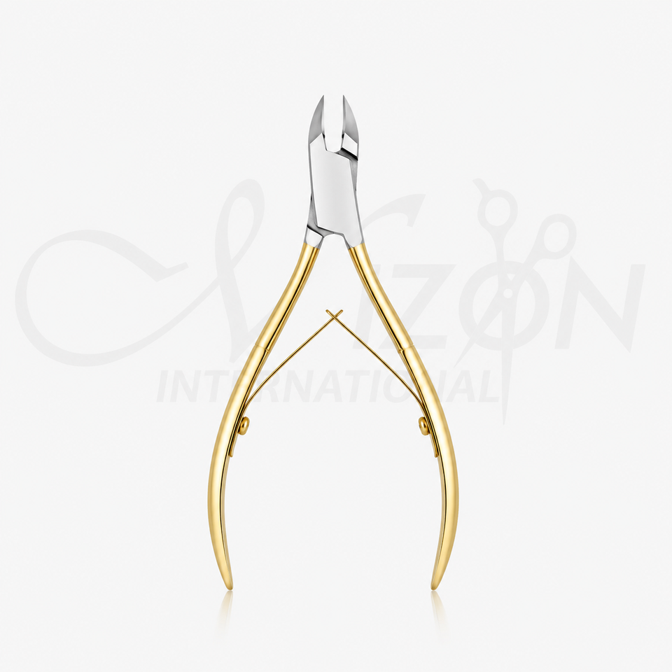 Gold Stainless Steel Cuticle Nipper Cutter Professional Manicure Tool by Mizon International