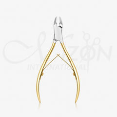 Mizon International Professional Gold Handle Stainless Steel Cuticle Nipper Cutter | Premium Surgical Precision Manicure & Pedicure Cuticle Trimmer