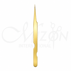 Mizon International Gold Super Straight Lash Tweezers | Premium Gold-Plated Surgical Stainless Steel Professional Eyelash Extension Tweezers