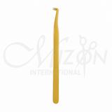 Gold Ultra Fine Pin Point Lash Tweezers 12.5cm Stainless Steel Eyelash Extension Tweezer by Mizon International