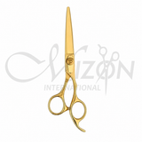 Professional Golden Hair Cutting Scissors by Mizon International with ergonomic handle and precision stainless steel blades for salon and barber use.