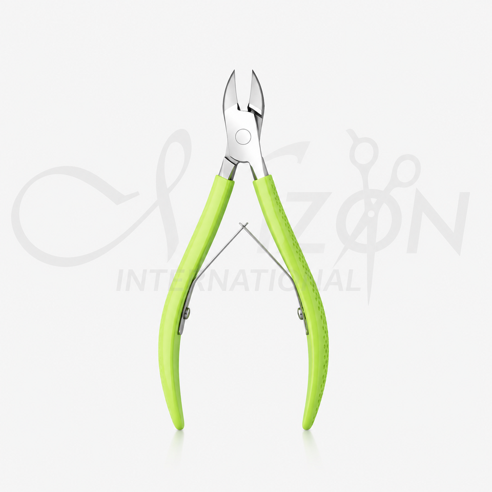 Green Stainless Steel Cuticle Nipper Nail Cutter Professional Manicure Tool by Mizon International