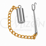 Gruber Columella Retractor with Weight and Gold Plated Chain Stainless Steel Rhinoplasty Surgical Instrument by Mizon International