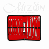 Gynecology Surgical Instruments Set 14 Piece Stainless Steel with Carrying Bag by Mizon International 