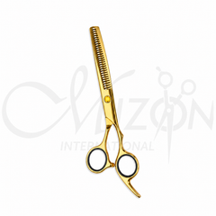 Hair Thinning Scissors 6 Inch (15.2 cm) | Gold Titanium Professional Barber Cutting Shears