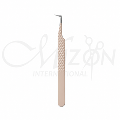 Mizon International 90 Degree Eyelash Tweezers Nude 12 cm | Premium Surgical Stainless Steel Professional Lash Extension Tweezers