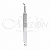 Mizon 12.5cm high precision curved stainless steel lash tweezers with fine tip and diamond grip