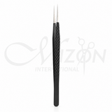 Mizon 12.7cm high precision straight stainless steel lash tweezers with fine tips for eyelash extensions