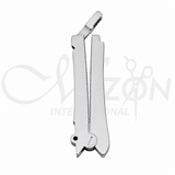 Stainless steel Intestinal Clamp with atraumatic serrated jaws and ergonomic handle for intestinal occlusion and gastrointestinal surgery by Mizon International.
