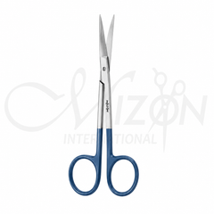 Mizon International Iris Scissors Titanium Nitride Blue 115 mm | Premium SuperCut Ophthalmic Microsurgical Scissors