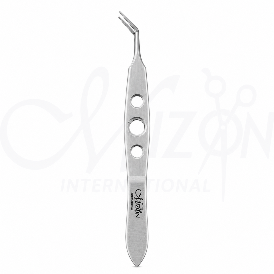 Kelman-McPherson Forceps Serrated Angled Tips Stainless Steel by Mizon International