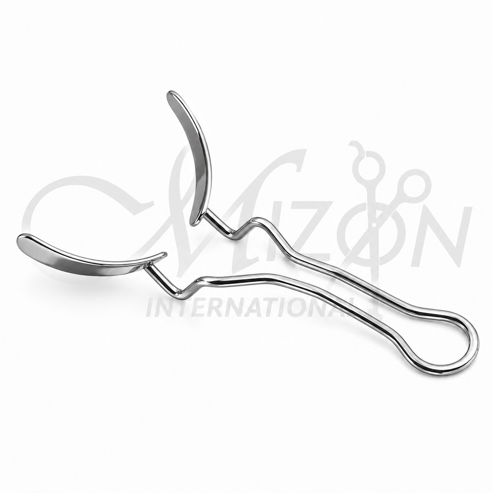 Mizon International Lip & Cheek Retractor featuring a universal dental soft tissue retractor design for upper and lower jaw applications, controlled lip and cheek retraction, improved oral access, and enhanced visibility during dental and oral surgical procedures.