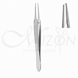 Mizon International McPherson Micro Corneal Forceps featuring fine corneal tips, surgical-grade stainless steel construction, compact microsurgical design, and ergonomic handling for delicate ophthalmic procedures.