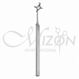 Mizon International Mendez LASIK corneal marker with four-prong head, central alignment ring and hexagonal stainless steel handle
