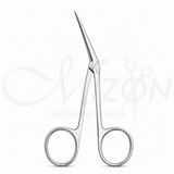 Mizon International Micro Alligator Scissors featuring a compact precision working profile, micro cutting blades, professional ophthalmic design, and controlled handling for delicate microsurgical applications.