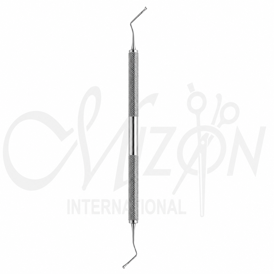 Mizon International Anderson-Barrett Manipulator 130mm 5.1 inch double-ended titanium ophthalmic instrument with nucleus chopper and Barrett mushroom tip