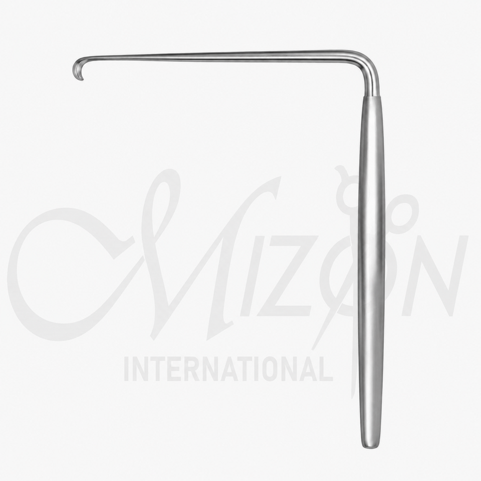 Mizon International Love Nerve Retractor 8 1/2 Inch 216mm with 90 degree angled 7mm x 5mm blade for spinal surgical applications