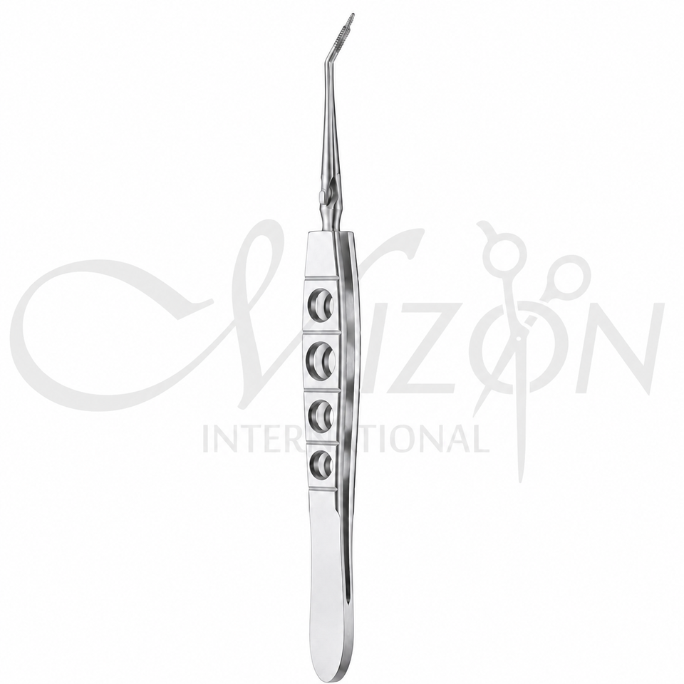 Mizon International Pre-Chopper Forceps featuring precision ophthalmic working tips, specialized pre-chopper design, ergonomic handling, and professional construction for delicate lens procedures.