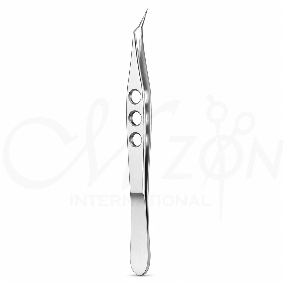Mizon International Ophthalmic Forceps featuring fine precision tips, surgical-grade stainless steel construction, ergonomic handling, and professional design for delicate ophthalmic procedures.