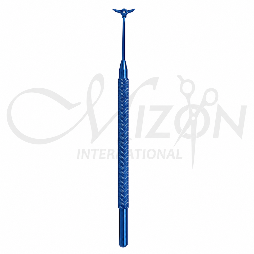 Titanium Ophthalmic Surgical Marker with precision corneal marking tip and ergonomic knurled handle by Mizon International for ophthalmic eye surgery.