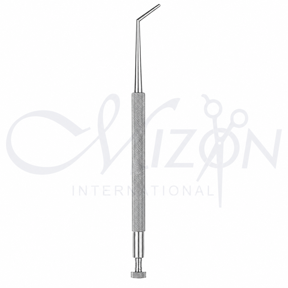 Mizon International Ophthalmology Forceps featuring fine precision tips, surgical-grade stainless steel construction, ergonomic handling, and professional ophthalmic instrument design.