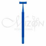 Mizon International blue Osher Neuman radial corneal marker with six-line marking head and knurled ergonomic handle