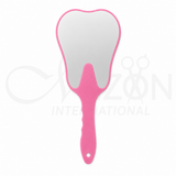 Pink Dental Hand Mirror with Ergonomic Grip for Oral Examination by Mizon International
