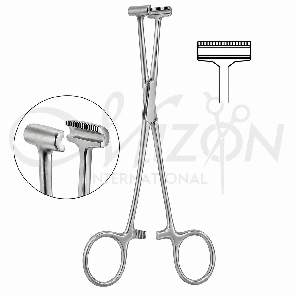Mizon International Pratt T Shaped Tissue Forceps Straight 5½ inch surgical instrument