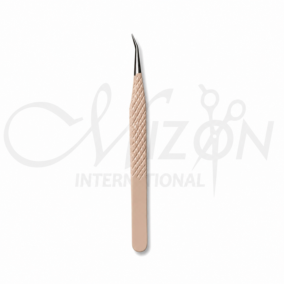 Precision Eyelash Tweezers Rose Gold Ultra Fine Point Stainless Steel Lash Extension Tweezer by Mizon International