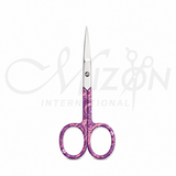 Professional Cuticle Nail Scissors Stainless Steel Manicure Tool with Purple Handle by Mizon International