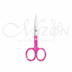 Mizon International Professional Cuticle Nail Scissors | Premium Surgical Stainless Steel Straight Blade Manicure & Pedicure Scissors with Pink Marble Handles