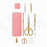 Professional Stainless Steel Eyebrow Tweezer Set 4 Piece Precision Grooming Kit with Pouch by Mizon International