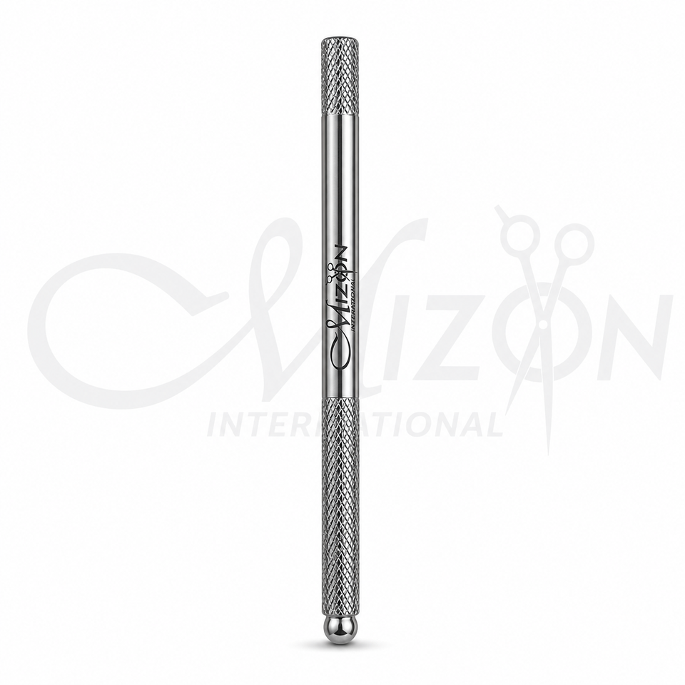 Mizon International 13cm stainless steel scalpel blade handle with knurled grip and mirror-polished finish