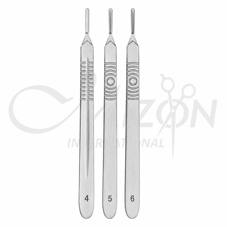 Stainless Steel Scalpel Blade Handles No. 4, 5 & 6 Surgical Instrument Set by Mizon International