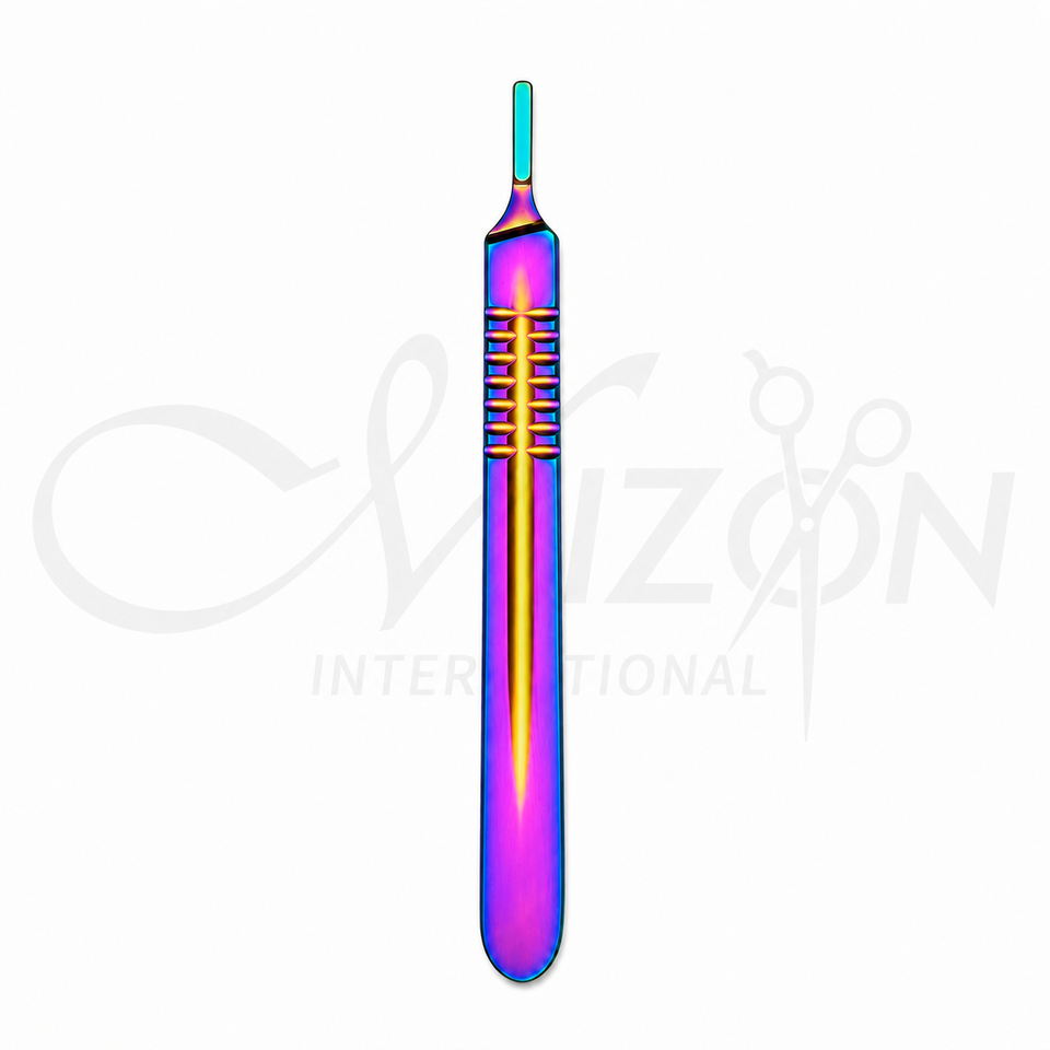 Scalpel Handle No. 4 Multi Titanium Surgical Handle with Ergonomic Grip by Mizon International