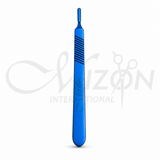 Mizon International blue titanium Scalpel Handle No. 4 with anti-slip textured grip
