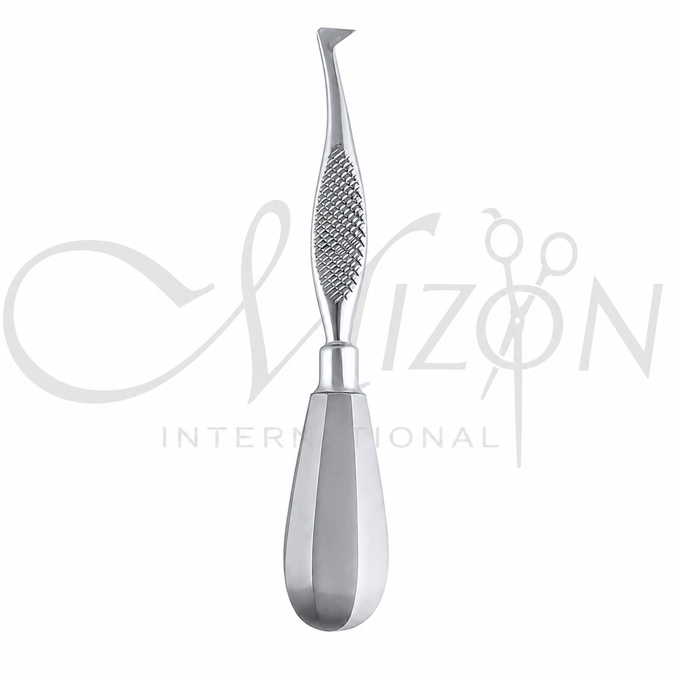 Mizon International Schlemmer Elevator featuring Premium Medical-Grade Surgical Stainless Steel Construction, Precision Elevator Tip, Ergonomic Textured Non-Slip Handle, Satin Finish, Professional Dental Surgical Elevator for Tooth Extraction, Root Elevation, Oral Surgery, and Periodontal Procedures