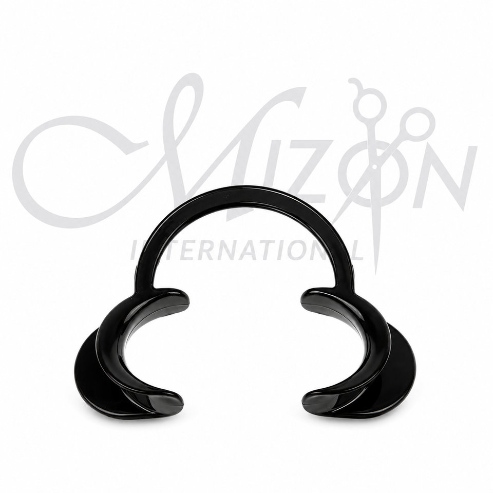 Mizon International Single Ended Cheek and Lip Retractor featuring a professional single-ended dental retractor design, black finish, controlled cheek and lip retraction, improved oral access, and enhanced visibility for dental and oral surgical procedures.