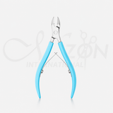 Blue Stainless Steel Cuticle Nipper Nail Cutter Professional Manicure Tool with Grip by Mizon International