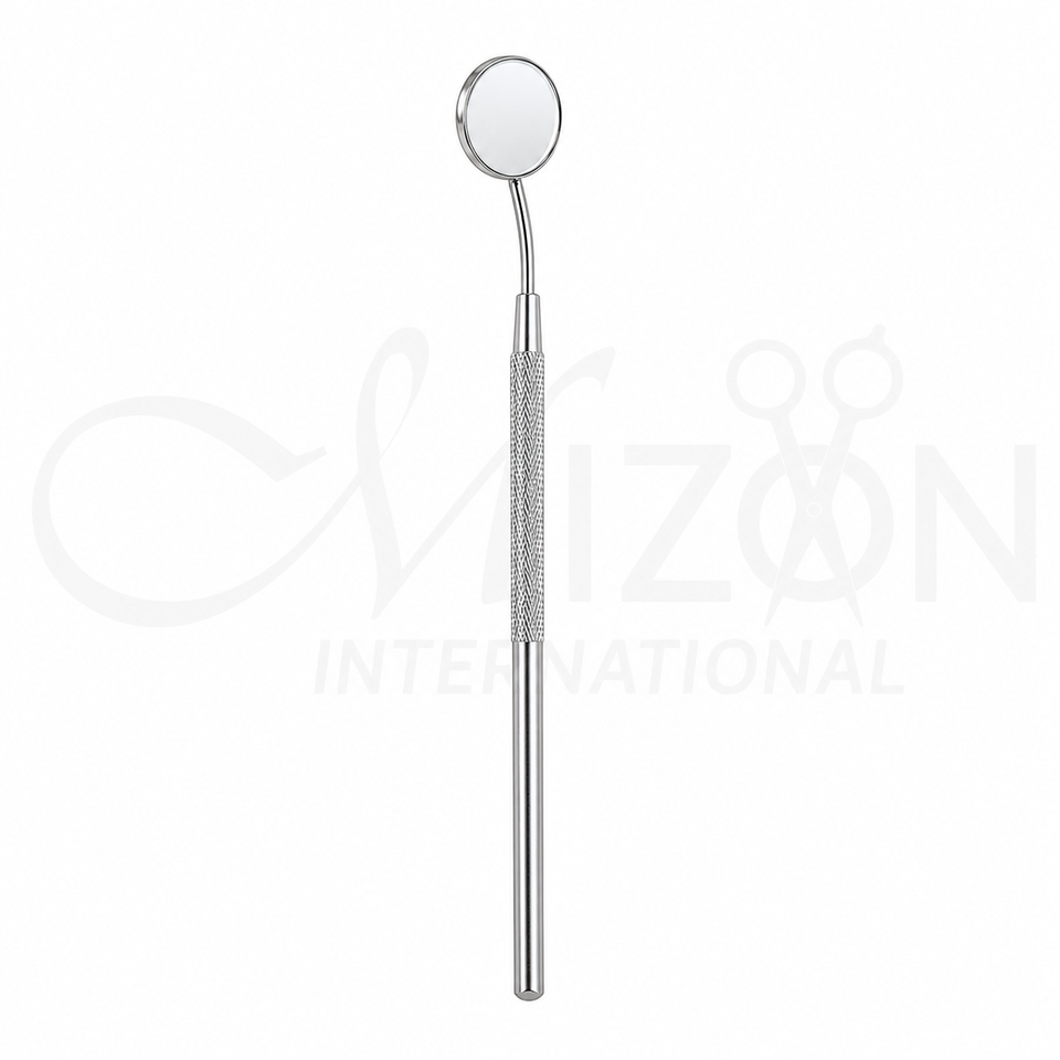 Stainless Steel Dental Mouth Examination Mirror with Knurled Handle by Mizon International