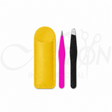 Stainless Steel Hair Removal Makeup Tool Kit with Precision Tweezers and PU Leather Case by Mizon International