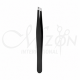 Straight Black Hair Removal Tweezers Stainless Steel Precision Slant Tip Tweezer by Mizon International
