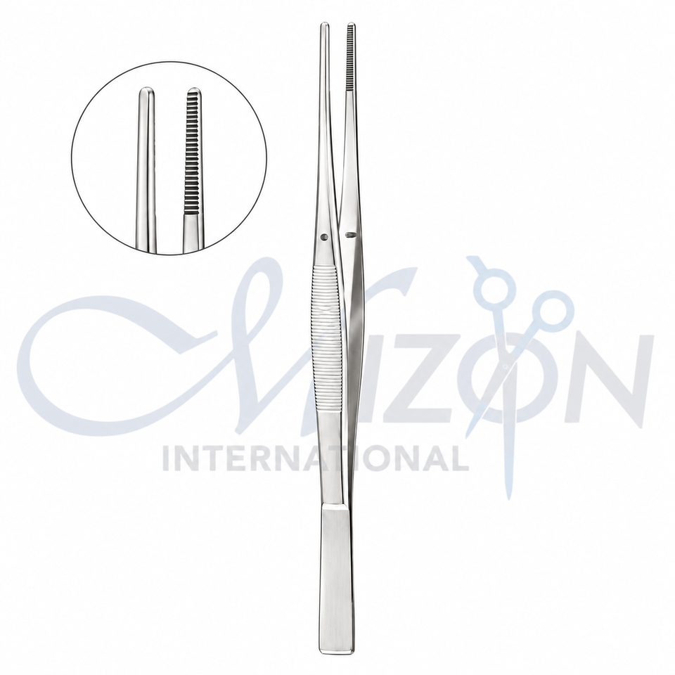 Mizon International Surgical Cushing Dressing Forceps SPDT-085 7 inch 17.8cm serrated scraper end surgical instrument
