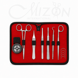 Surgical Instrument Kit with Carrying Bag 7 Piece Stainless Steel with Suture Needles by Mizon International
