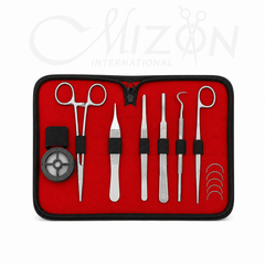 Surgical Instrument Kit with Suture Needles | 7-Piece Stainless Steel Suturing Set | Mizon International