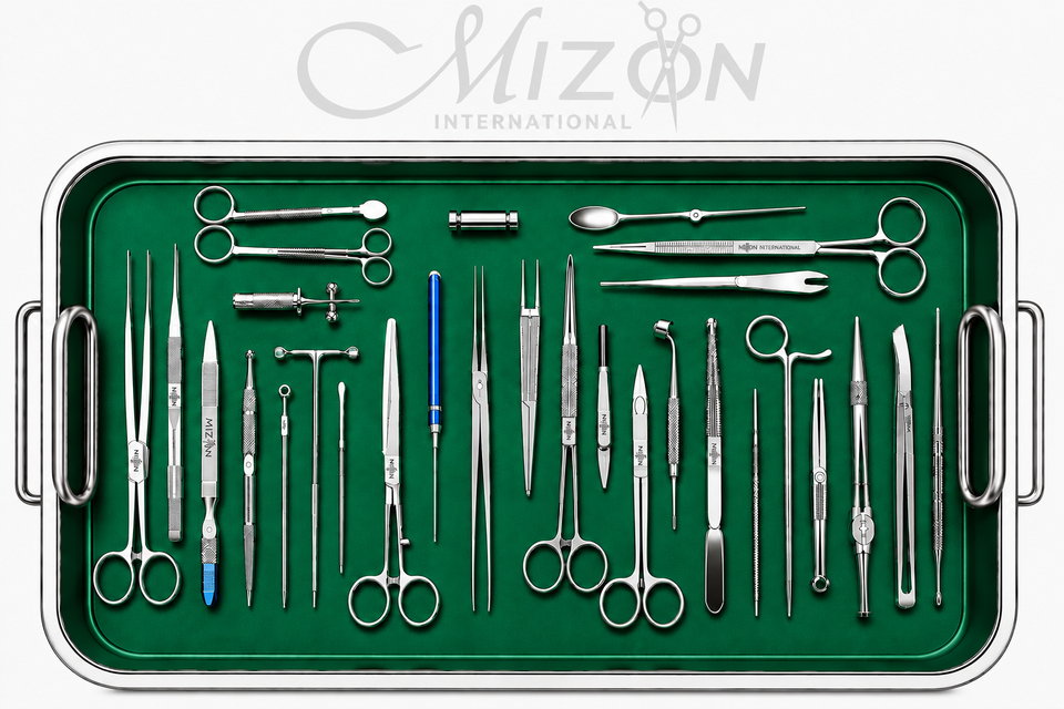 28 Piece Surgical Instruments Set Stainless Steel Medical Instrument Tray by Mizon International