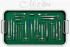28-Piece Surgical Instrument Set | Stainless Steel Medical Instrument Kit with Tray | Mizon International