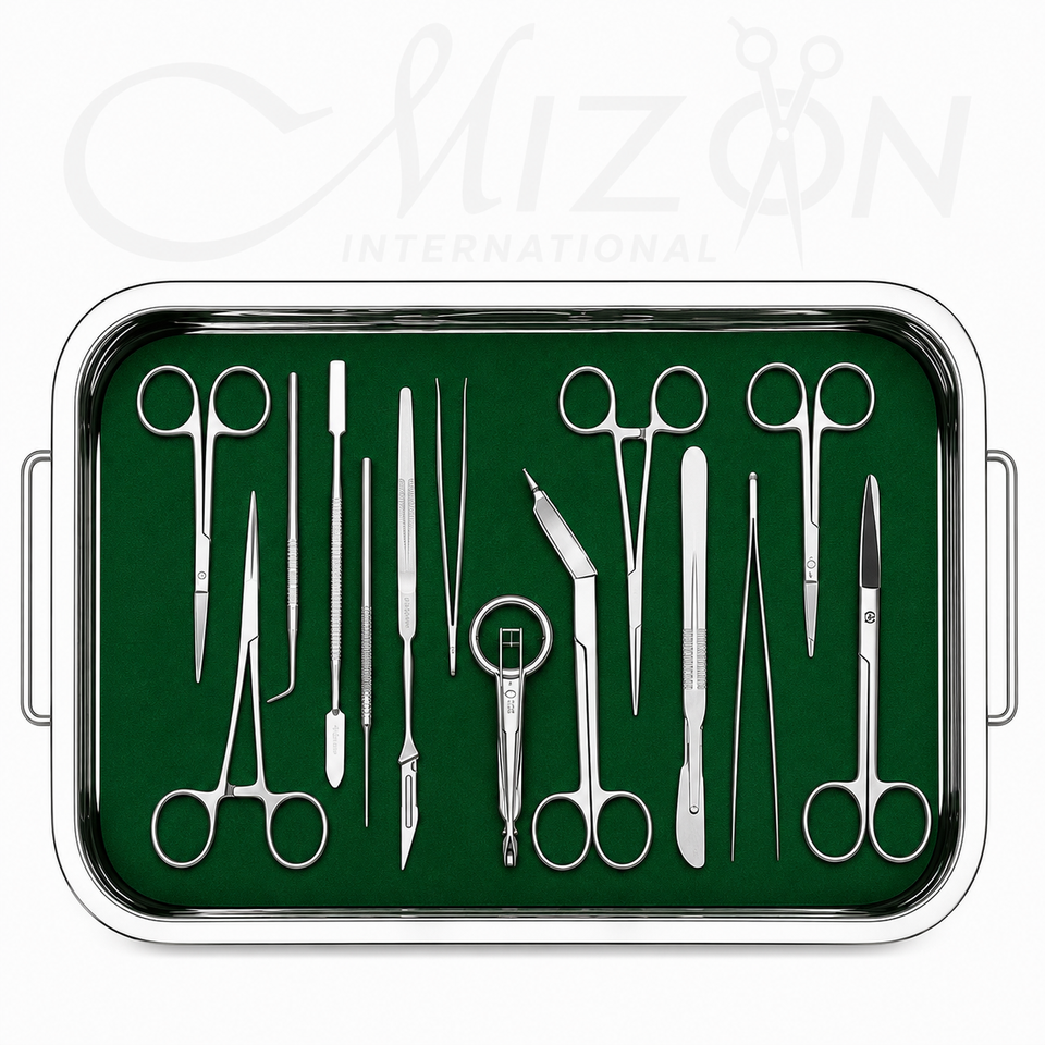 Surgical Instruments and Medical Equipment Stainless Steel Tray Set by Mizon International