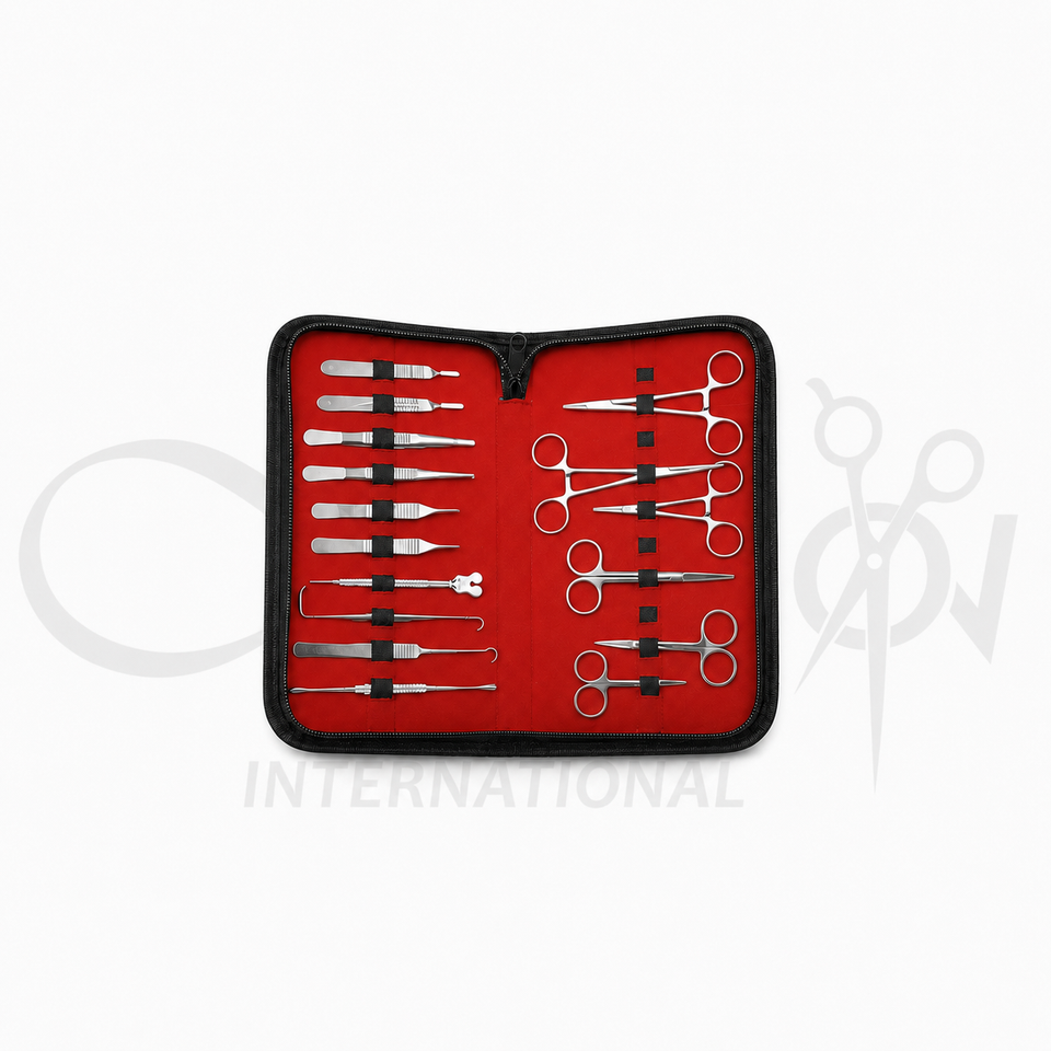 Mini Surgical Kit with Case 12 Piece Stainless Steel Surgical Instrument Set by Mizon International