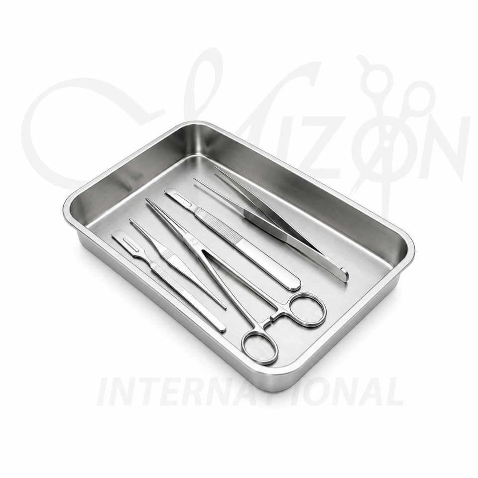 Surgical Surgery Tools Kit Stainless Steel Instrument Tray Set by Mizon International